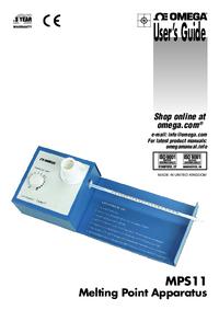 Thumbnail of document Manual - MPS11 50°C to 250°C Analog Melting Point Tester